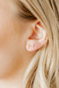 Clara Pearl Gold Cross Flat Back Screwback Stud Earrings