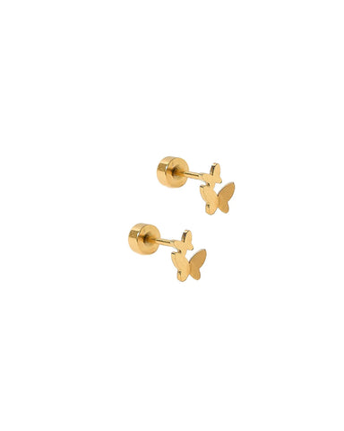 Lark Butterfly Screwback Stud Earrings