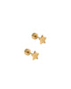 Lennon Star Gold Flat Back Screwback Stud Earrings