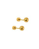 Lydia Gold Ball Flat Back Screwback Stud Earrings