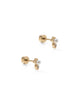 Mabel Pearl & CZ Flat Back Screwback Stud Earrings