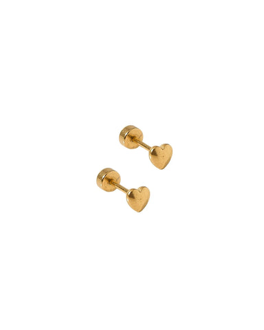 Micro Hadley Gold Flat Back Screwback Stud Earrings
