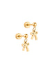 Millie Bow Gold Flat Back Screw Dangle Stud Earrings