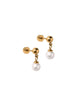 Millie Pearl Gold Screwback Stud Earrings