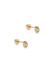 Paloma Pearl Gold CZ Flat Back Screwback Stud Earrings