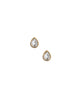 Paloma Pearl Gold CZ Flat Back Screwback Stud Earrings