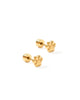 Paw Print Gold Flat Back Screwback Stud Earrings