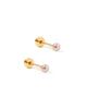 Payton Pearl Gold Flat Back Screw Back Earrings