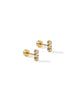Poppy Gold CZ Flat Back Screwback Stud Earrings