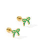 Sadie Enamel Gold Bow Flat Back Screw Back Earrings