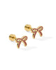 Sadie Enamel Gold Bow Flat Back Screw Back Earrings