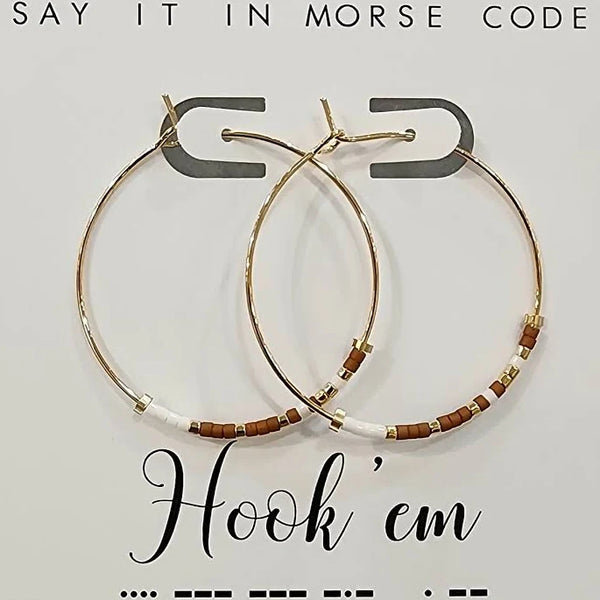 Hook 'em | Morse Code Earrings