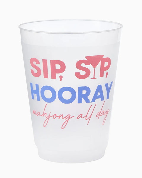 Sip Sip Hooray Mahjong Frosted Cups