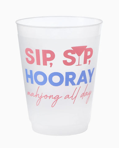 Sip Sip Hooray Mahjong Frosted Cups