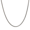 4mm 925 Italy Silver Black Rhodium Plated Brushed Satin Finish Wheat Chain Necklace