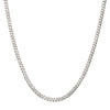 5.4mm 925 Italy Silver Black Rhodium Plated Brushed Satin Finish Diamond Cut Curb Chain Necklace