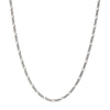 3.6mm 925 Italy Silver Black Rhodium Plated Brushed Satin Finish Figaro Chain Necklace