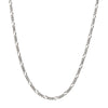 4.3mm 925 Italy Silver Black Rhodium Plated Brushed Satin Finish Figaro Chain Necklace