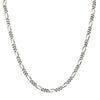 5.5mm 925 Italy Silver Black Rhodium Plated Brushed Satin Finish Figaro Chain Necklace