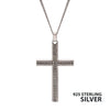 Sterling Silver Antique Chevron Pattern Cross Pendant Necklace