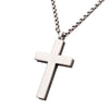 Sterling Silver Antique Finish Cross Necklace with CZ Accents