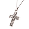 Sterling Silver Hammered Anqitue Cross Necklace