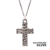 Sterling Silver Hammered Anqitue Cross Necklace