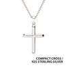 Sterling Silver Classica Cross Pendant with Flat Diamond Cut Chain