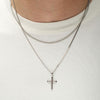 Sterling Silver Classica Cross Pendant with Flat Diamond Cut Chain