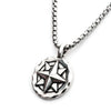Sterling Silver Oxidized Compass Medallion Pendant Necklace