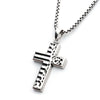 Sterling Silver Oxidized Coin Stamped Cross Necklace