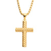 Polished 18kt Gold IP Plated over Stainless Steel Cross Necklace