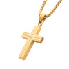 18kt Gold IP Plated over Stainless Steel Cross Necklace on Box Chain