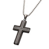 Stainles Steel Blacksmith Hammered Cross Pendant Necklace