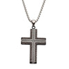 Stainles Steel Blacksmith Hammered Cross Pendant Necklace