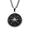 Compass Pendant Necklace in Black IP & Stainless Steel