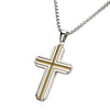 Stainless Steel & 18kt Gold IP Twist Cross Necklace