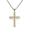 Stainless Steel & 18kt Gold IP Twist Cross Necklace