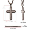 Gunmetal IP Plated over Stainless Steel Firenze Chiseled Cross Necklace