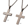 Deer Antler Inlay with CZ Stainless Steel Cross Necklace