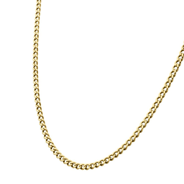 3.5mm 18Kt Gold IP Titanium Flat Curb Chain Necklace
