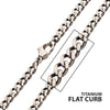 Titanium 3.5mm Flat Curb Chain Necklace