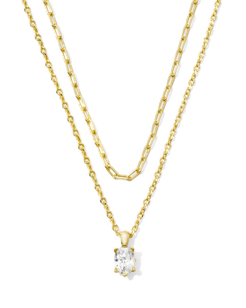 Cailin Multi-Strand Necklace in Clear Crystal