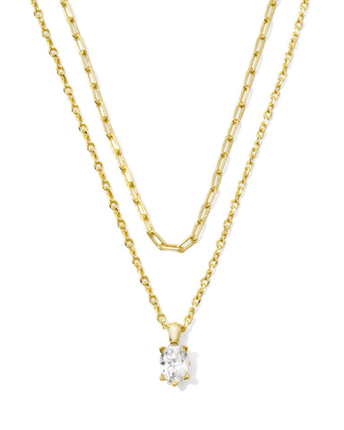 Cailin Multi-Strand Necklace in Clear Crystal