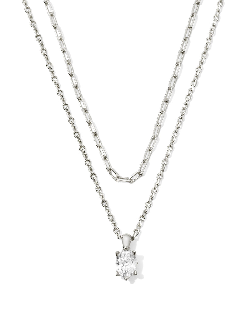 Cailin Multi-Strand Necklace in Clear Crystal