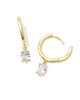 Cailin Single Stone Huggie Earrings in Clear Crystal