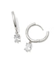 Cailin Single Stone Huggie Earrings in Clear Crystal