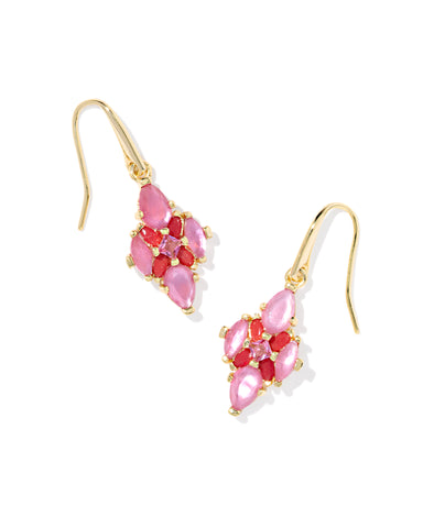 Abbie Gold Crystal Drop Earrings