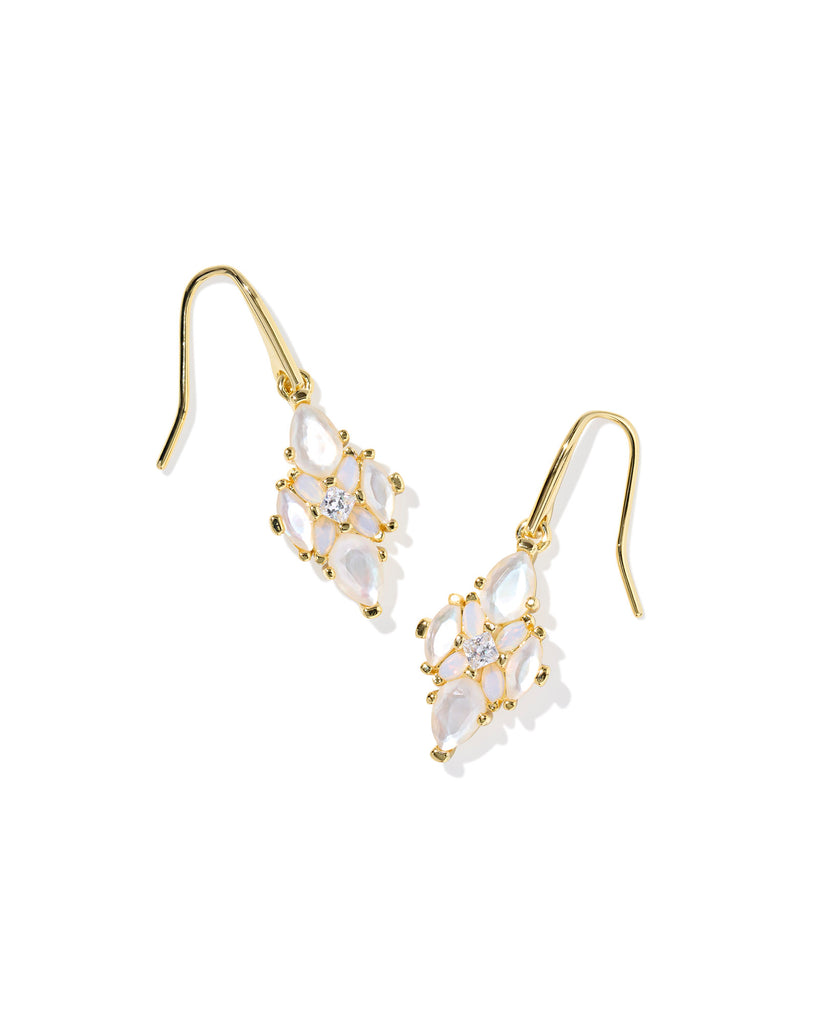 Abbie Gold Crystal Drop Earrings