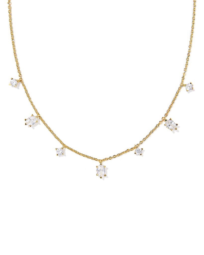 Cailin Strand Necklace in White CZ